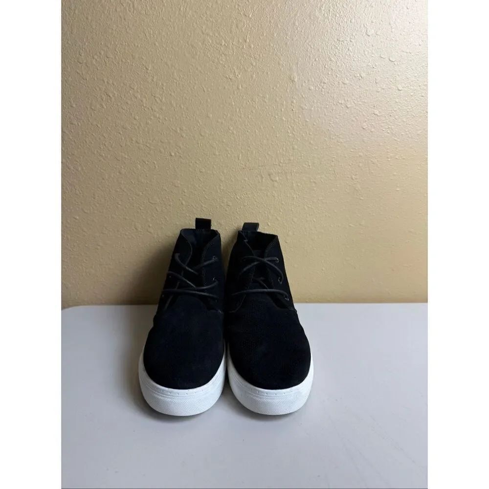 STRAUSS + RAMM Men’s Chukka High Top Perforated Suede Leather 12 M Black